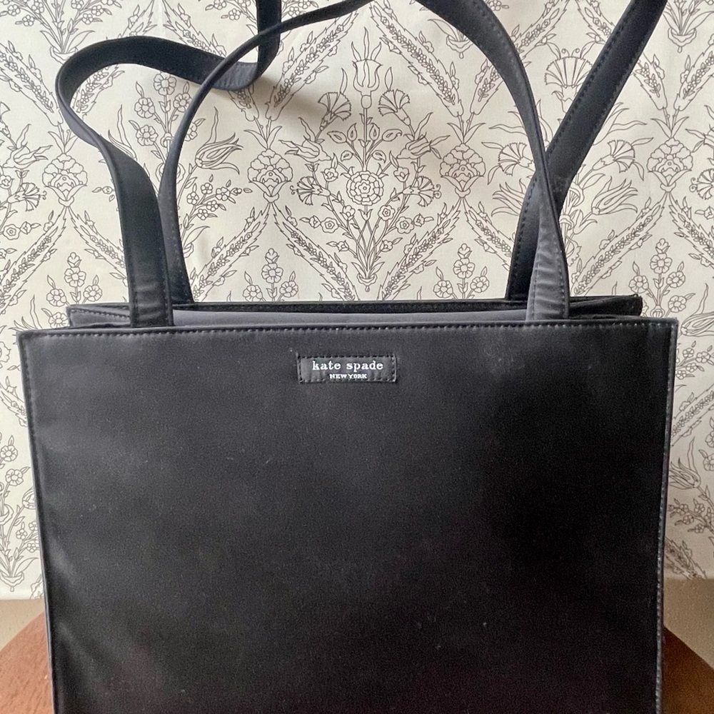 Vintage Y2K Kate Spade Sam Icon Black Nylon Tote in Black